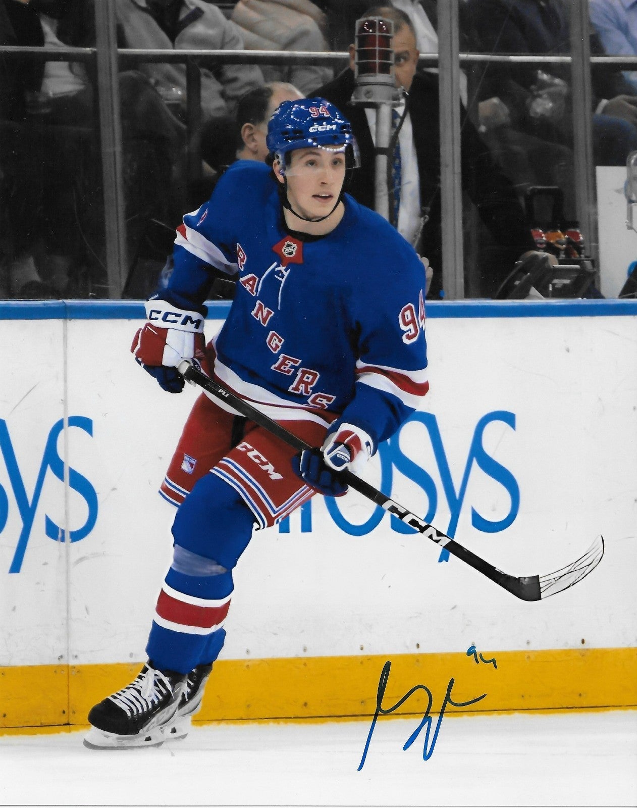 Signed Gabe Perreault New York Rangers Autographed 8x10 Photo #2 Original