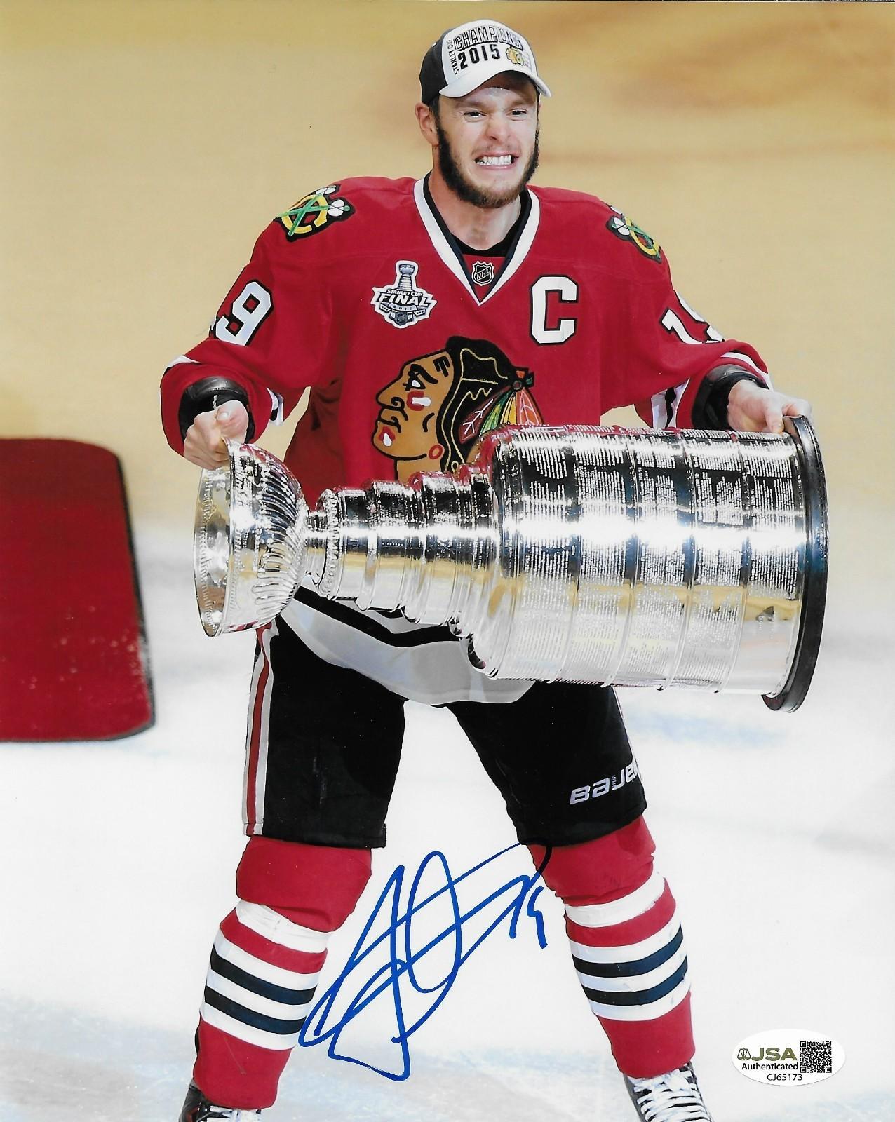Signed Jonathan Toews Chicago Blackhawks Stanley Cup 8x10 Photo #2 JSA Authentic