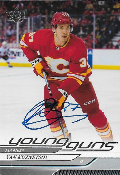 Signed Yan Kuznetsov Young Guns 2024/25 UD Calgary Flames Rookie Card #2