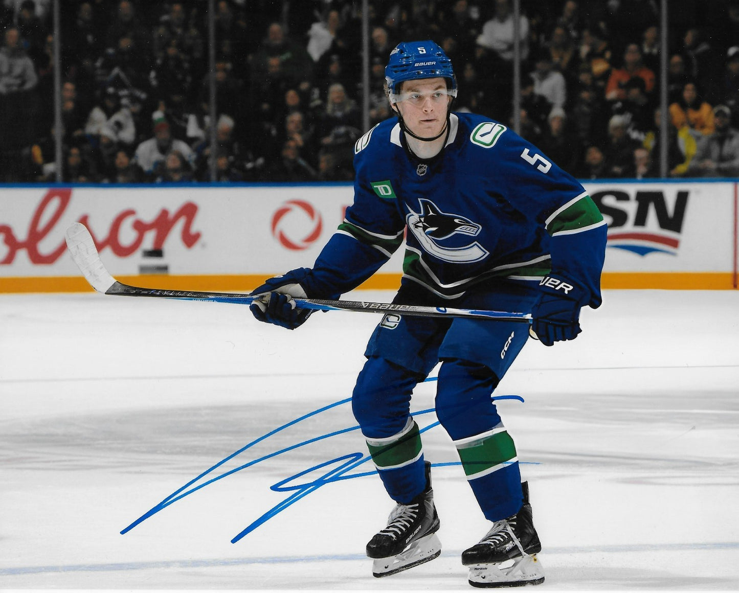 Signed Tom Willander Vancouver Canucks Autographed 8x10 Photo #2 Original