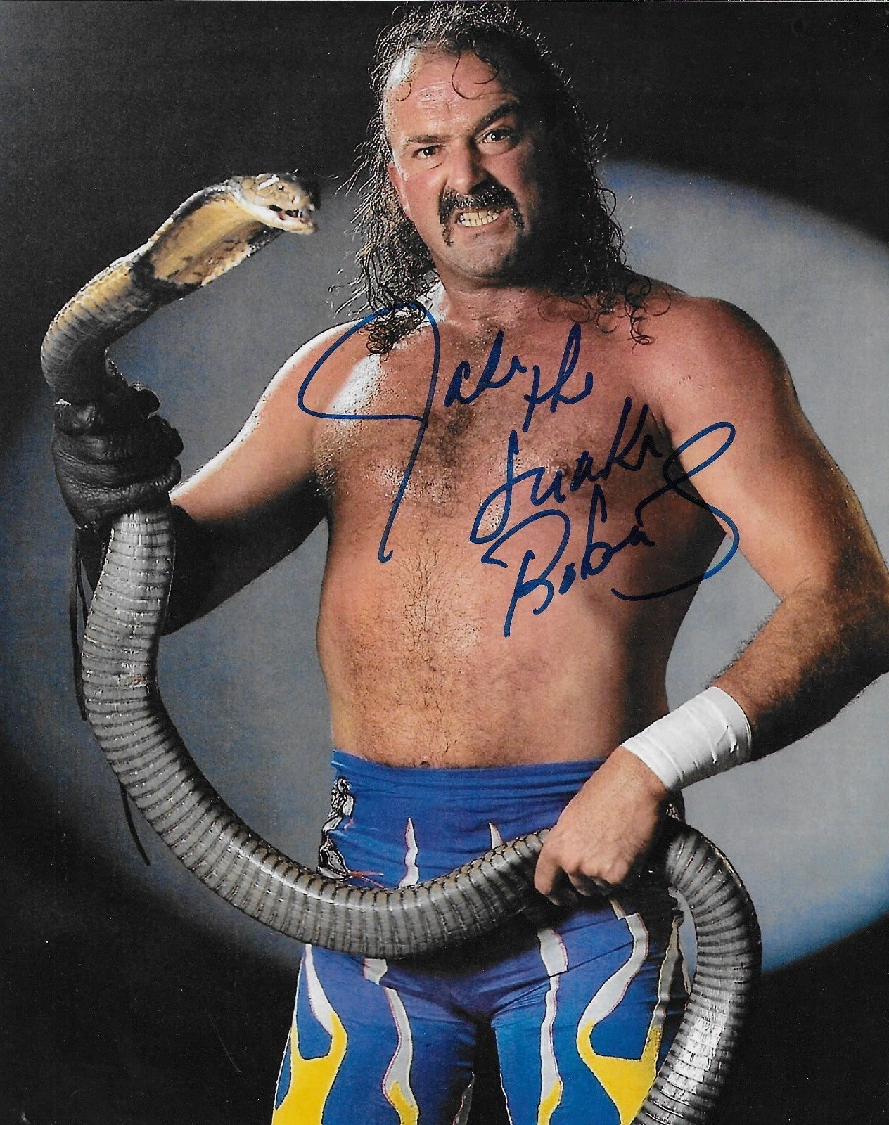 Signed Jake the Snake Roberts AEW WWE Autographed 8x10 Photo #2 Original