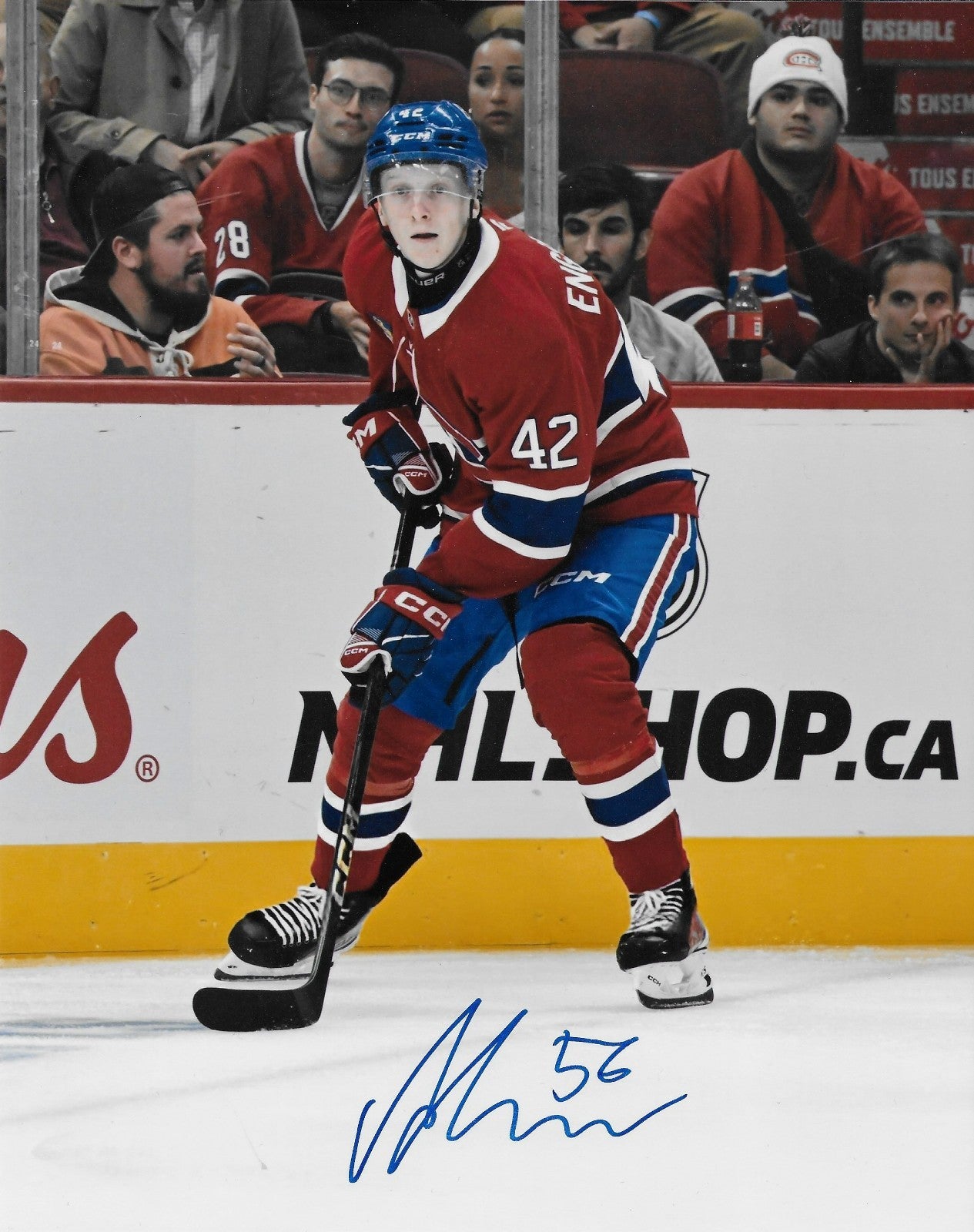 Signed Adam Engstrom Montreal Canadiens Autographed 8x10 Photo #6 Original