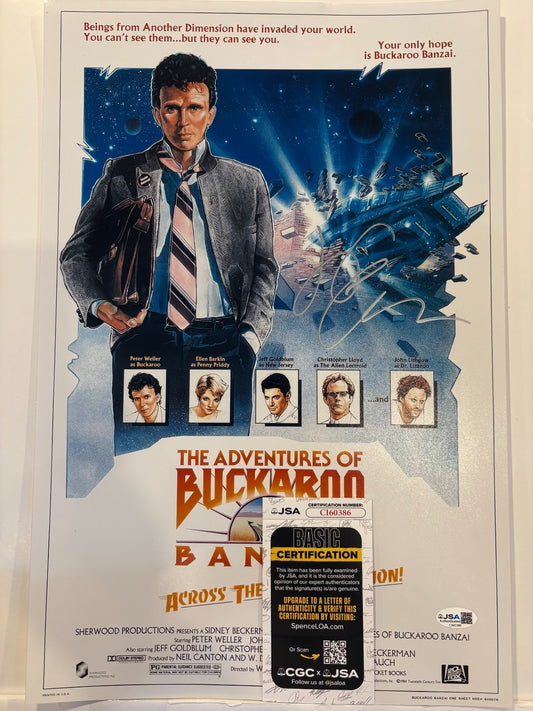Jeff Goldblum signed 12x18 Photo The Adventure of Backaroo movie Poster JSA