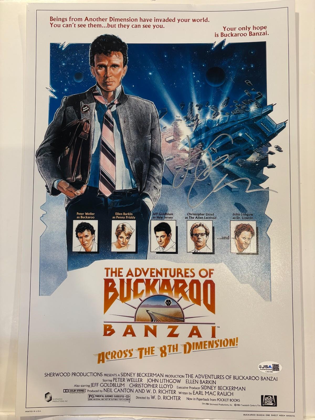 Jeff Goldblum signed 12x18 Photo The Adventure of Backaroo movie Poster JSA