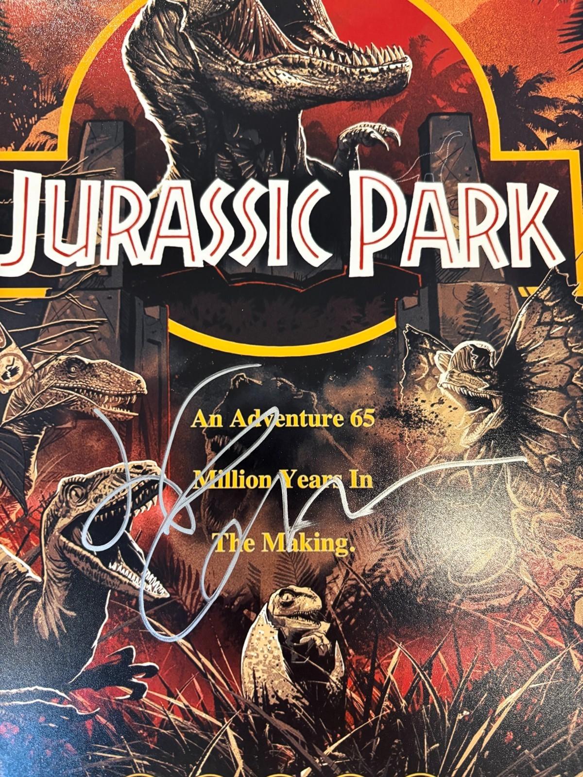 Autographed Jeff Goldblum signed 12x18 Photo Jurassic Park movie Poster JSA