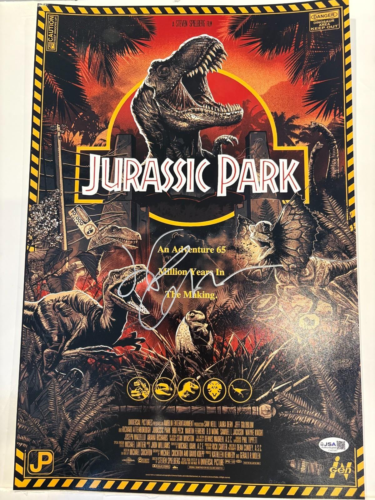 Autographed Jeff Goldblum signed 12x18 Photo Jurassic Park movie Poster JSA