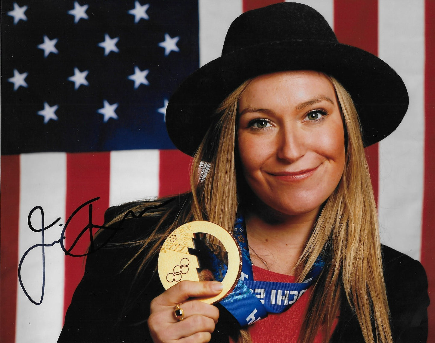 Signed Jamie Anderson Snowboarder 2014 Sochi Olympics 8x10 Photo #2 Original