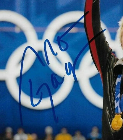 Signed Marc Gagnon Olympics Short Track Speed Skating Gold Medal 8x10 Photo
