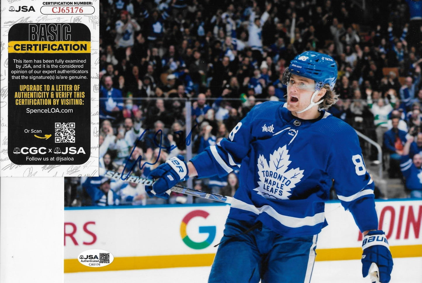 Signed William Nylander Toronto Maple Leafs 8x10 Photo #2 w JSA Authentication