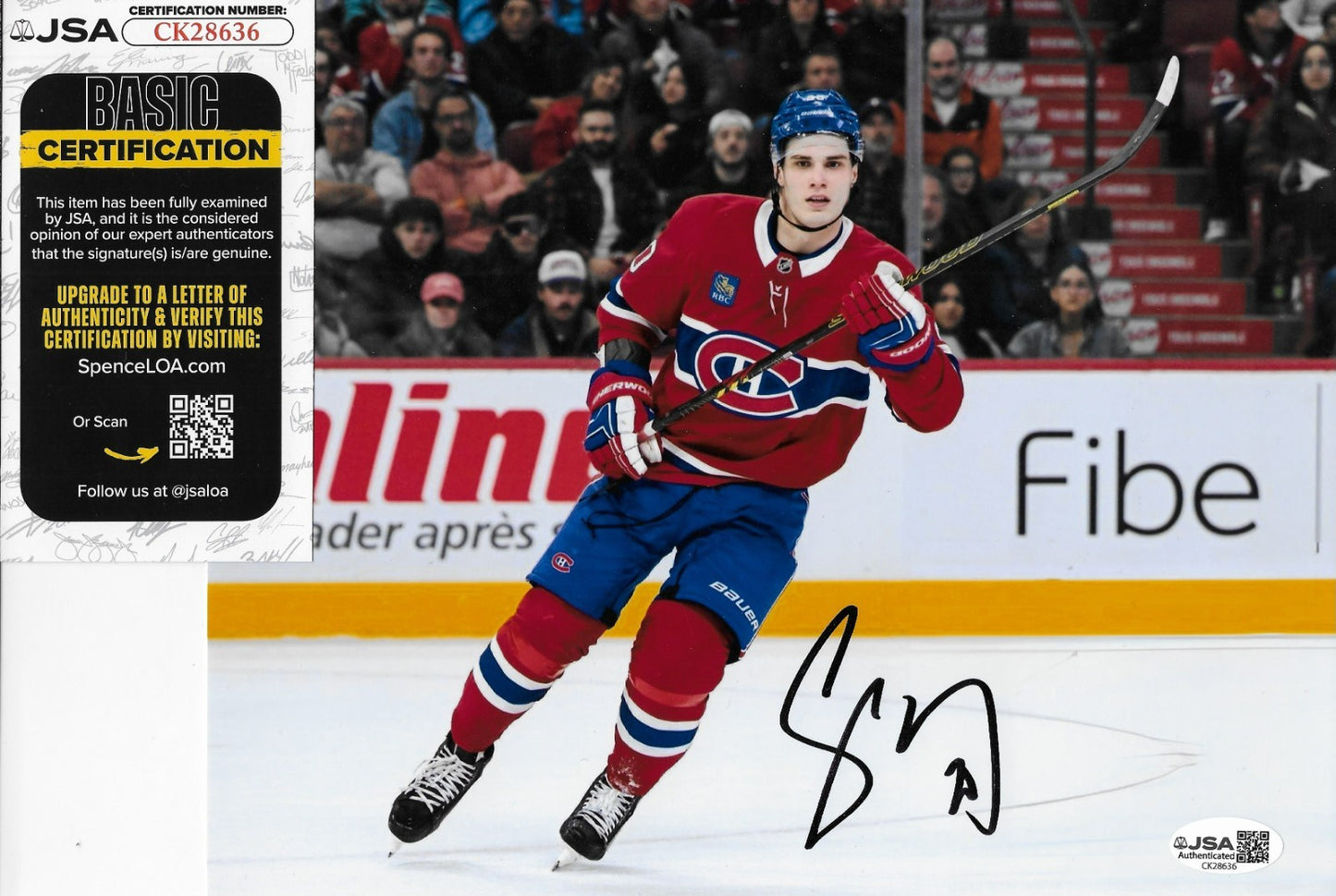 Signed Juraj Slafkovsky Montreal Canadiens 8x10 Photo #3 with JSA Authentication