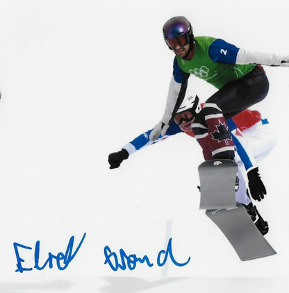 Signed Eliot Grondin 2026 Milano Cortina Olympics Snowboard 8x10 Ph. #1 Original