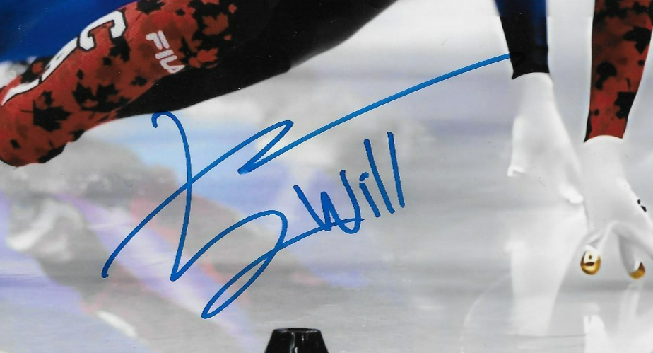 Signed William Dandjinou 2026 Milano Olympics Speed Skating 8x10 Ph. #1 Original
