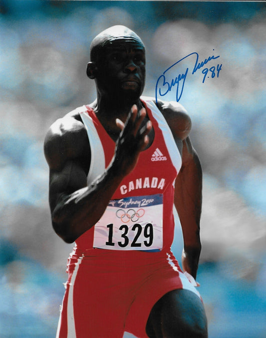 Signed Bruny Surin Team Canada Olympics Autographed 8x10 Photo #1 Original